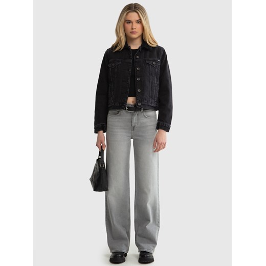 Kurtka damska jeansowa z kożuszkiem czarna Haylee 933 ze sklepu Big Star w kategorii Kurtki damskie - zdjęcie 172540969