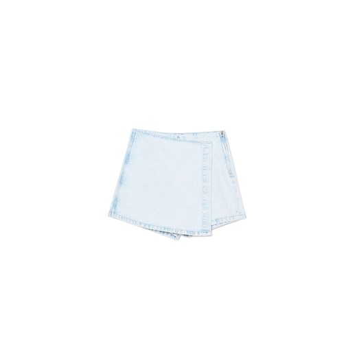 Cropp - Jasne spódnico-spodenki jeansowe - błękitny ze sklepu Cropp w kategorii Spódnice - zdjęcie 172541278