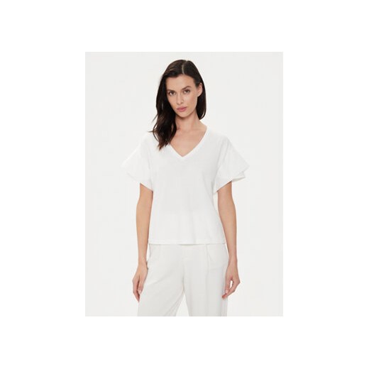 Sisley T-Shirt 3AIRL400M Biały Regular Fit ze sklepu MODIVO w kategorii Bluzki damskie - zdjęcie 172543276