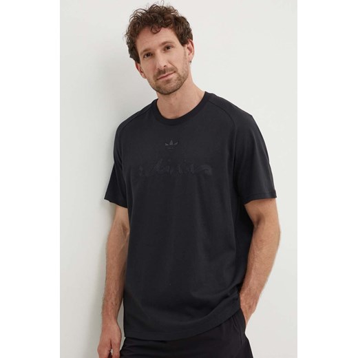 adidas Originals t-shirt bawełniany męski kolor czarny z aplikacją IT7473 S ANSWEAR.com