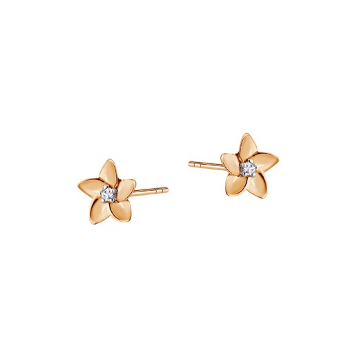 Kolczyki złote z diamentami - kwiaty ze sklepu YES.pl w kategorii Kolczyki - zdjęcie 172545118