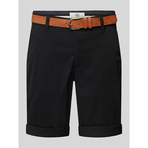 Bermudy o kroju regular fit z paskiem model ‘MIKE’ ze sklepu Peek&Cloppenburg  w kategorii Spodenki męskie - zdjęcie 172546688