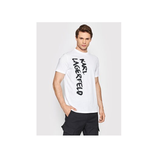 KARL LAGERFELD T-Shirt Crewneck 755065 521224 Biały Regular Fit Karl Lagerfeld M okazyjna cena MODIVO