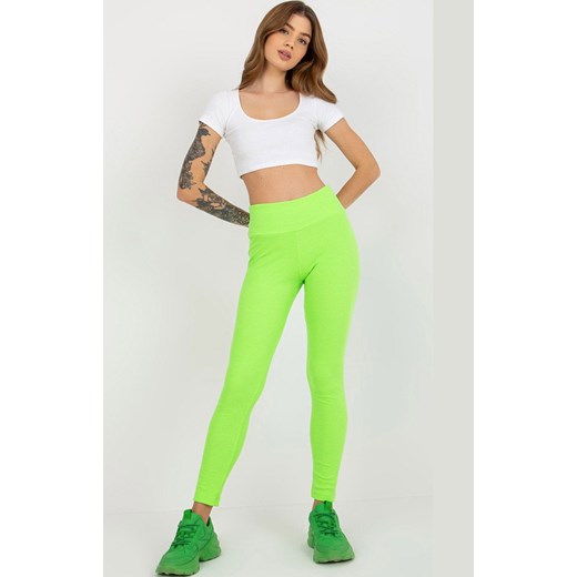 Zielone legginsy prążkowane EM-LG-725.11, Kolor zielony, Rozmiar uniwersalny, EX MODA ze sklepu Primodo w kategorii Spodnie damskie - zdjęcie 172548827