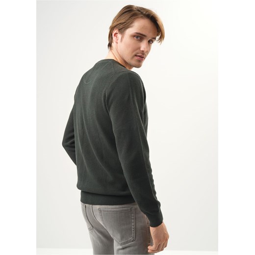 Zielony bawełniany sweter męski z logo Ochnik One Size okazyjna cena OCHNIK
