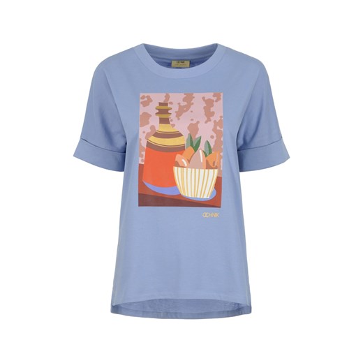 Błękitny T-shirt damski z printem Ochnik One Size promocyjna cena OCHNIK