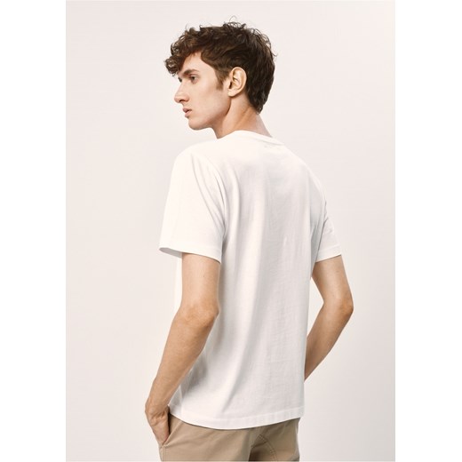 Biały basic T-shirt męski Ochnik One Size promocyjna cena OCHNIK