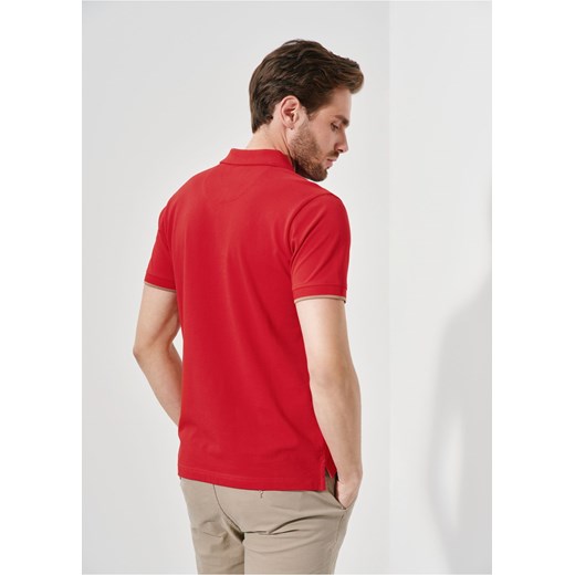 T-shirt męski czerwony Ochnik z krótkimi rękawami 