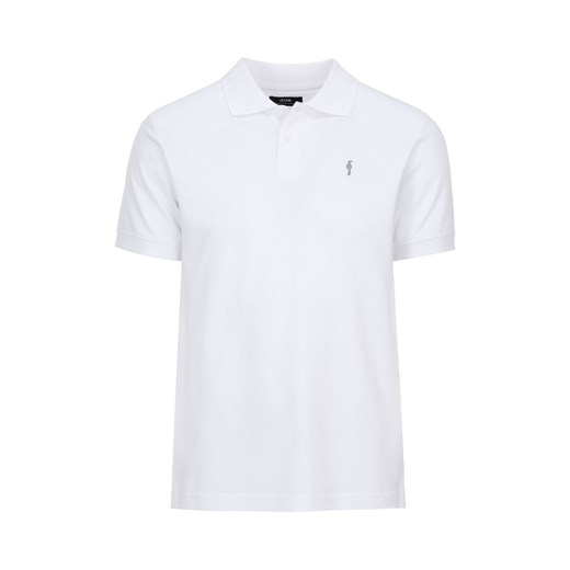Biała koszulka polo basic męska Ochnik One Size OCHNIK okazyjna cena