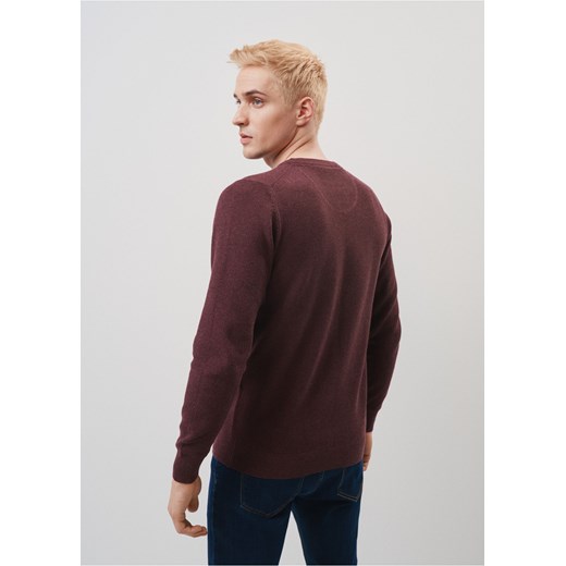 Bordowy bawełniany sweter męski z logo Ochnik One Size promocja OCHNIK