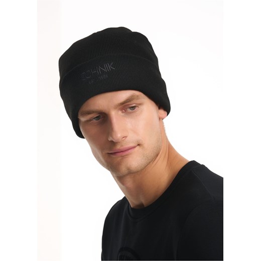 Czarna czapka zimowa męska z logo OCHNIK Ochnik One Size wyprzedaż OCHNIK