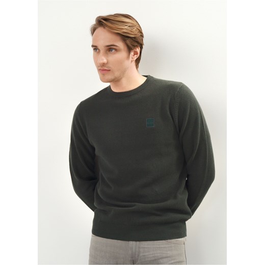 Zielony bawełniany sweter męski z logo Ochnik One Size okazja OCHNIK