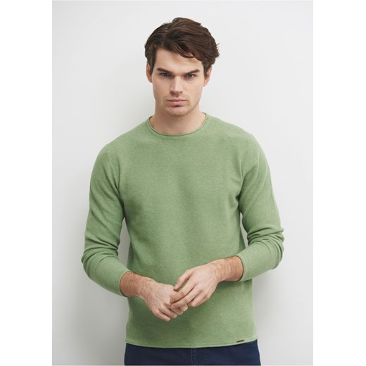 Zielony sweter męski basic Ochnik One Size okazyjna cena OCHNIK