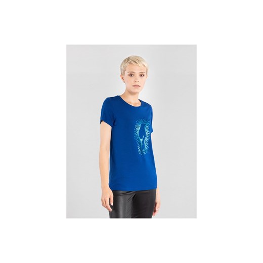 Niebieski T-shirt damski z wilgą Ochnik One Size OCHNIK wyprzedaż