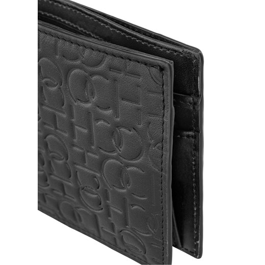 Skórzany czarny portfel męski z monogramem Ochnik One Size OCHNIK