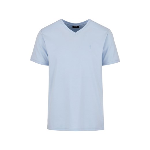 Błękitny basic T-shirt męski z logo Ochnik One Size promocyjna cena OCHNIK