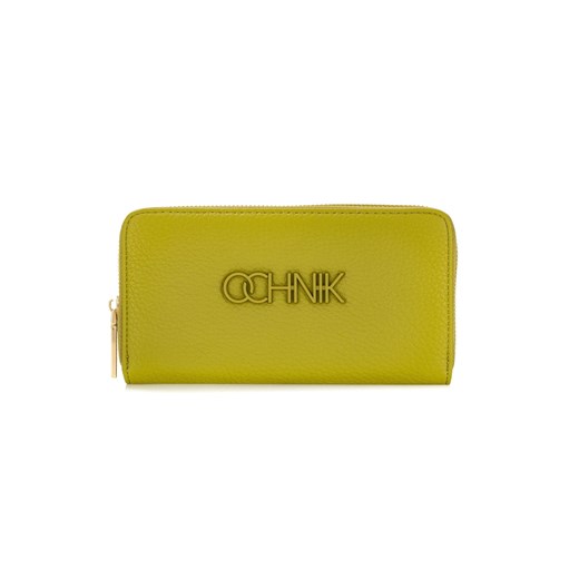 Duży limonkowy portfel damski z logo Ochnik One Size OCHNIK