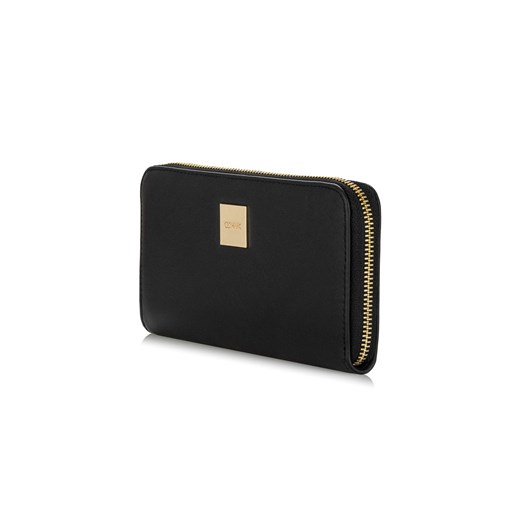 Duży czarny portfel damski z logo Ochnik One Size OCHNIK