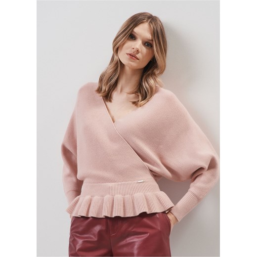 Różowy sweter damski z taliowaniem Ochnik One Size okazja OCHNIK