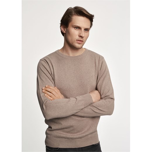 Beżowy sweter męski z logo Ochnik One Size okazja OCHNIK