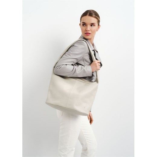 Shopper bag Ochnik matowa na ramię ze skóry 