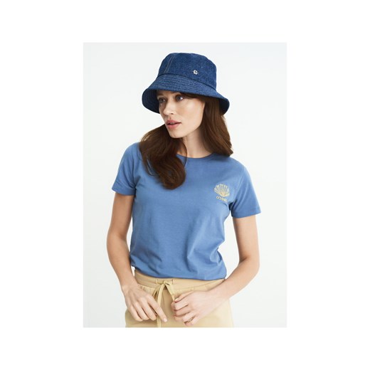 Niebieski T-shirt damski z nadrukiem Ochnik One Size okazyjna cena OCHNIK