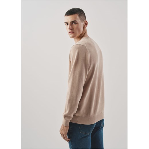 Beżowy bawełniany sweter męski z logo Ochnik One Size okazyjna cena OCHNIK