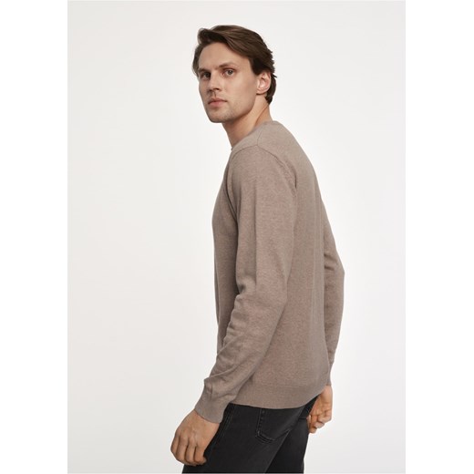 Beżowy sweter męski z logo Ochnik One Size okazyjna cena OCHNIK