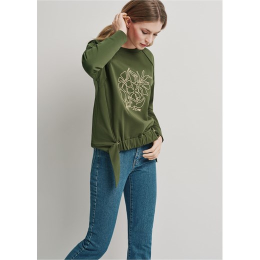 Zielona bluza damska z kwiatowym haftem Ochnik One Size OCHNIK promocyjna cena