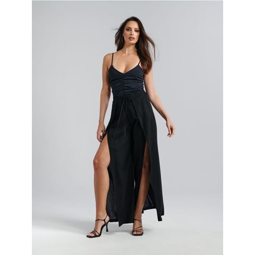Sinsay - Spodnie z lnem - czarny ze sklepu Sinsay w kategorii Spodnie damskie - zdjęcie 172573347
