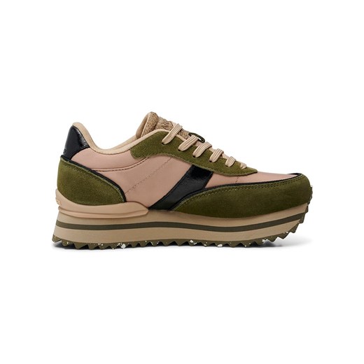 WODEN Skórzane sneakersy &quot;Nellie II&quot; w kolorze khaki ze sklepu Limango Polska w kategorii Buty sportowe damskie - zdjęcie 172575265