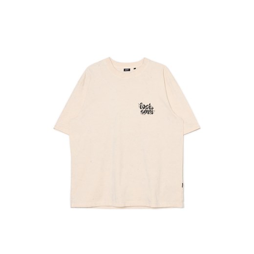 Cropp - Bawełniany t-shirt z różą - kremowy ze sklepu Cropp w kategorii T-shirty męskie - zdjęcie 172575949