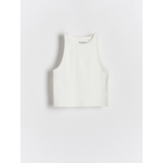 Reserved - Bawełniany top - złamana biel ze sklepu Reserved w kategorii Bluzki dziewczęce - zdjęcie 172576739