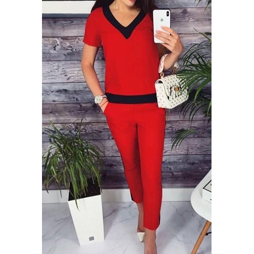 Komplet ROMELGA RED ze sklepu Ivet Shop w kategorii Komplety i garnitury damskie - zdjęcie 172577358