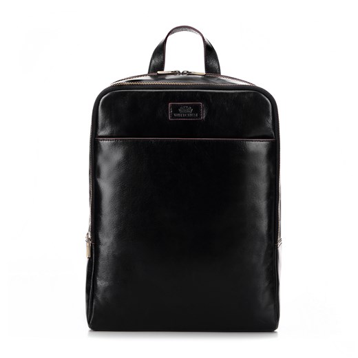 Męski plecak na laptopa 11”/12” skórzany dwukomorowy czarny ze sklepu WITTCHEN w kategorii Plecaki - zdjęcie 172578529