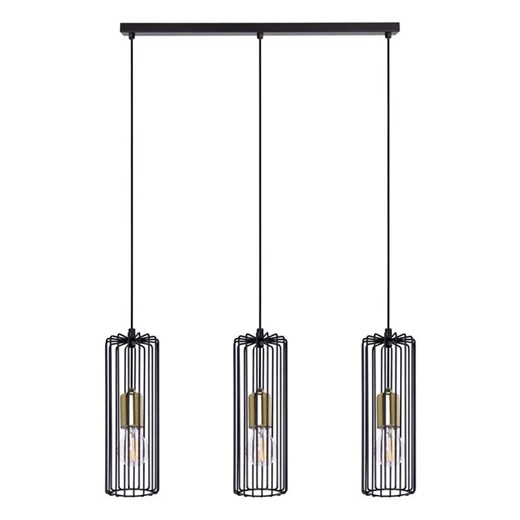 Czarno-złota druciana lampa wisząca nad stół - S775 W4-P32 ze sklepu Edinos.pl w kategorii Lampy wiszące - zdjęcie 172579039