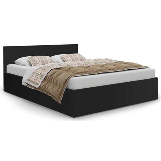 Czarne łóżko z pojemnikiem i materacem 160x200 - Cansar 3X ze sklepu Edinos.pl w kategorii Łóżka i materace - zdjęcie 172579415