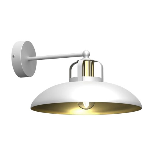 Biały industrialny kinkiet ze złotem - K482 P3-D86 ze sklepu Edinos.pl w kategorii Lampy ścienne - zdjęcie 172579469