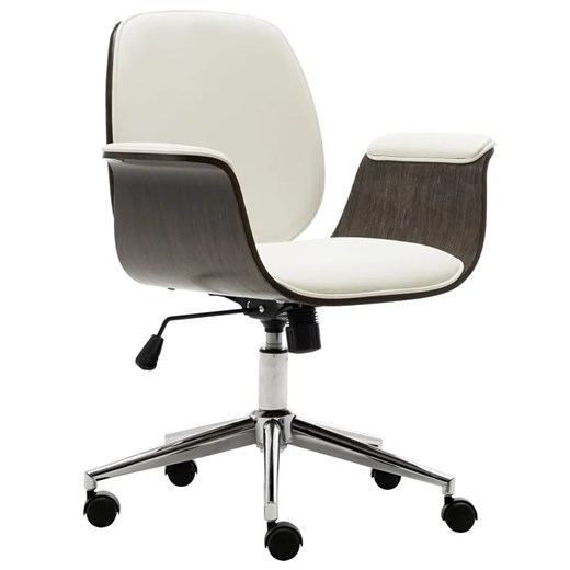 Biały nowoczesny fotel obrotowy z ekoskóry - Oxofi 4X ze sklepu Edinos.pl w kategorii Krzesła biurowe - zdjęcie 172579497