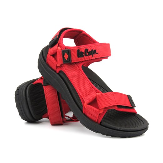 Sandały damskie sportowe - Lee Cooper LCW-24-34-2616L, czarno-czerwone ze sklepu ulubioneobuwie w kategorii Sandały damskie - zdjęcie 172581037