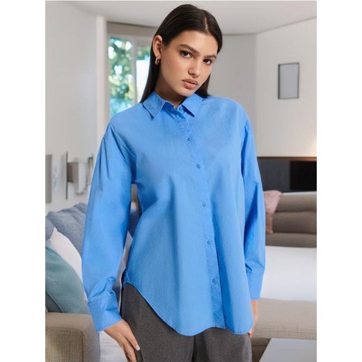 Sinsay - Koszula bawełniana - niebieski ze sklepu Sinsay w kategorii Koszule damskie - zdjęcie 172583686