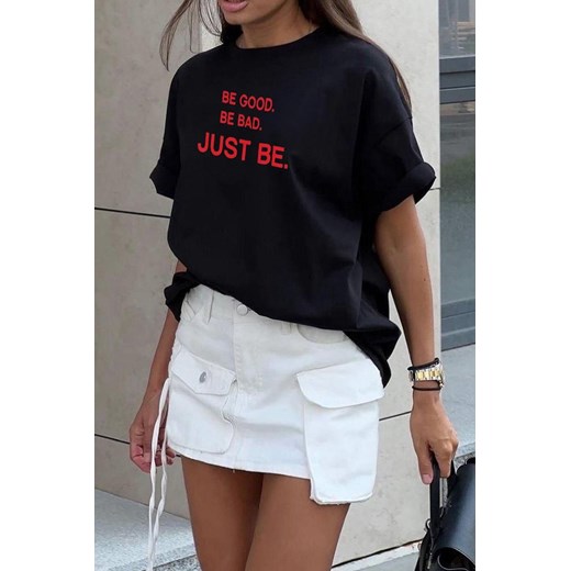 T-shirt ROSILFA BLACK ze sklepu Ivet Shop w kategorii Bluzki damskie - zdjęcie 172585136