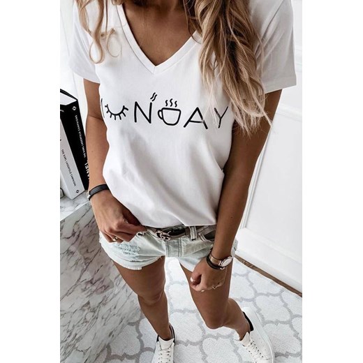 T-shirt KROLILDA WHITE ze sklepu Ivet Shop w kategorii Bluzki damskie - zdjęcie 172585147