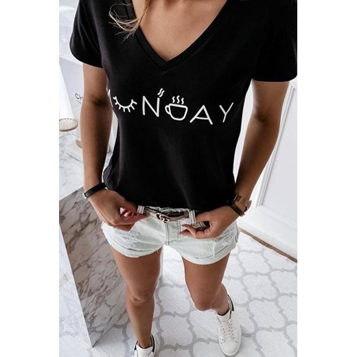 T-shirt KROLILDA BLACK ze sklepu Ivet Shop w kategorii Bluzki damskie - zdjęcie 172585148
