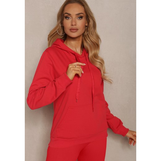 Czerwona Kangurka Bluza z Kapturem i Ściągaczem Saveria ze sklepu Renee odzież w kategorii Bluzy damskie - zdjęcie 172585288
