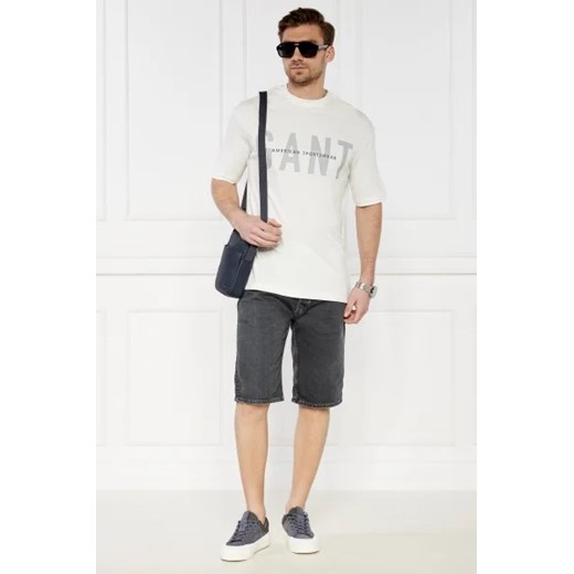 T-shirt męski Gant biały z krótkim rękawem 