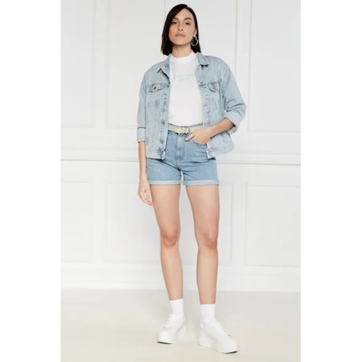 Bluzka damska Calvin Klein biała z okrągłym dekoltem casual