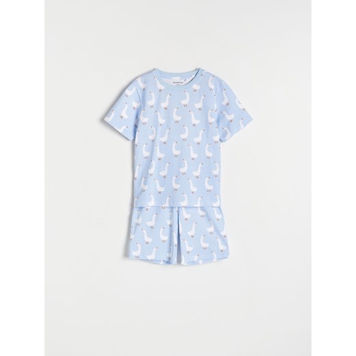 Reserved - Bawełniana piżama z nadrukiem - jasnoniebieski ze sklepu Reserved w kategorii Piżamy dziecięce - zdjęcie 172587928