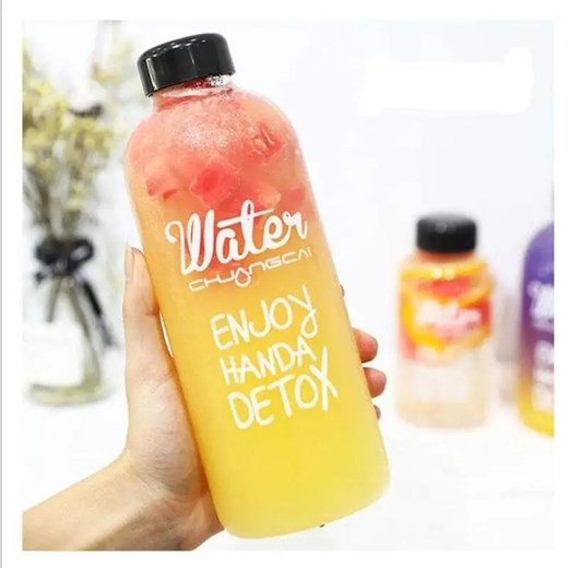 Butelka na wodę przezroczysta - Biały / 1000ml Maybella 1000ml Maybella.pl