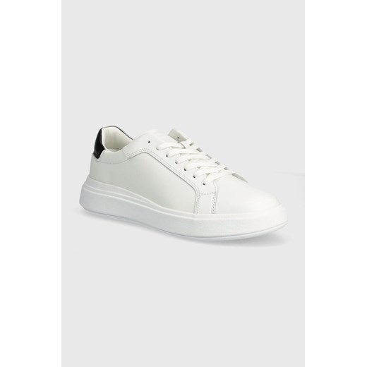 Calvin Klein sneakersy skórzane LOW TOP LACE UP LTH kolor biały HM0HM01016 ze sklepu ANSWEAR.com w kategorii Buty sportowe męskie - zdjęcie 172593427